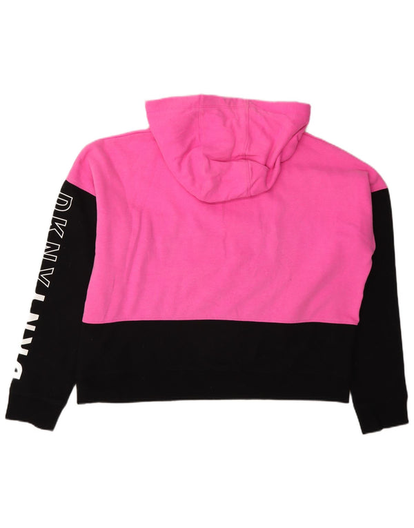 Damski sweter z kapturem i grafiką Dkny Oversize UK 14 w kolorze średniego różu