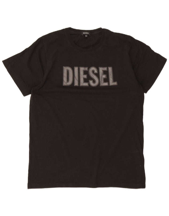 Męska koszulka z grafiką Diesel, XL, czarna