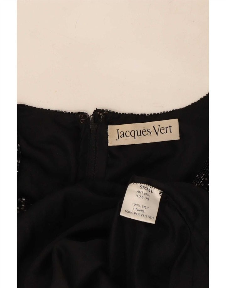 Jacques Vert Damska wieczorowa bluzka z cekinami Top UK 10 Small Black Silk