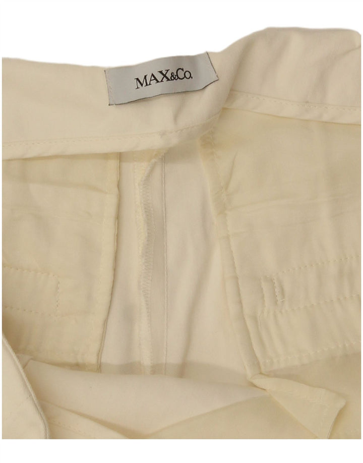 Damskie zwężane spodnie Max & Co. W28 L25 Off White