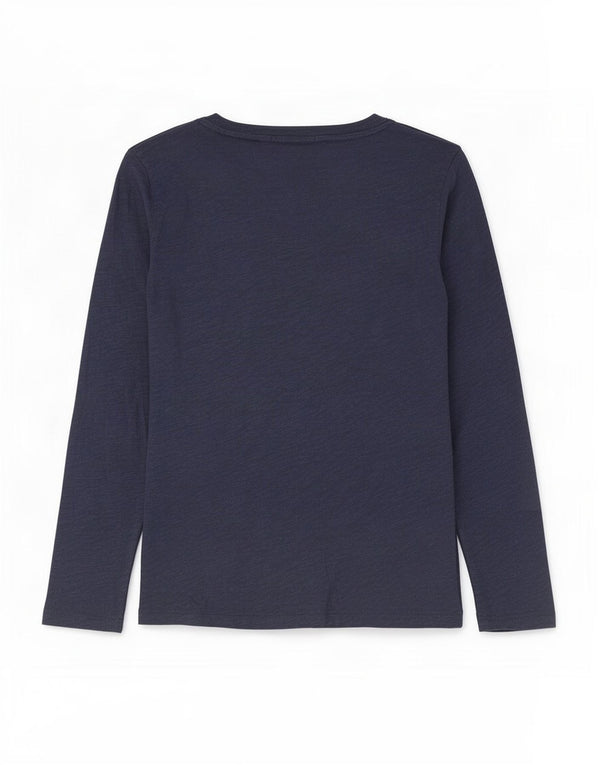 North Sails Womens Graphic Top Long Sleeve UK 10 Small Navy Blue