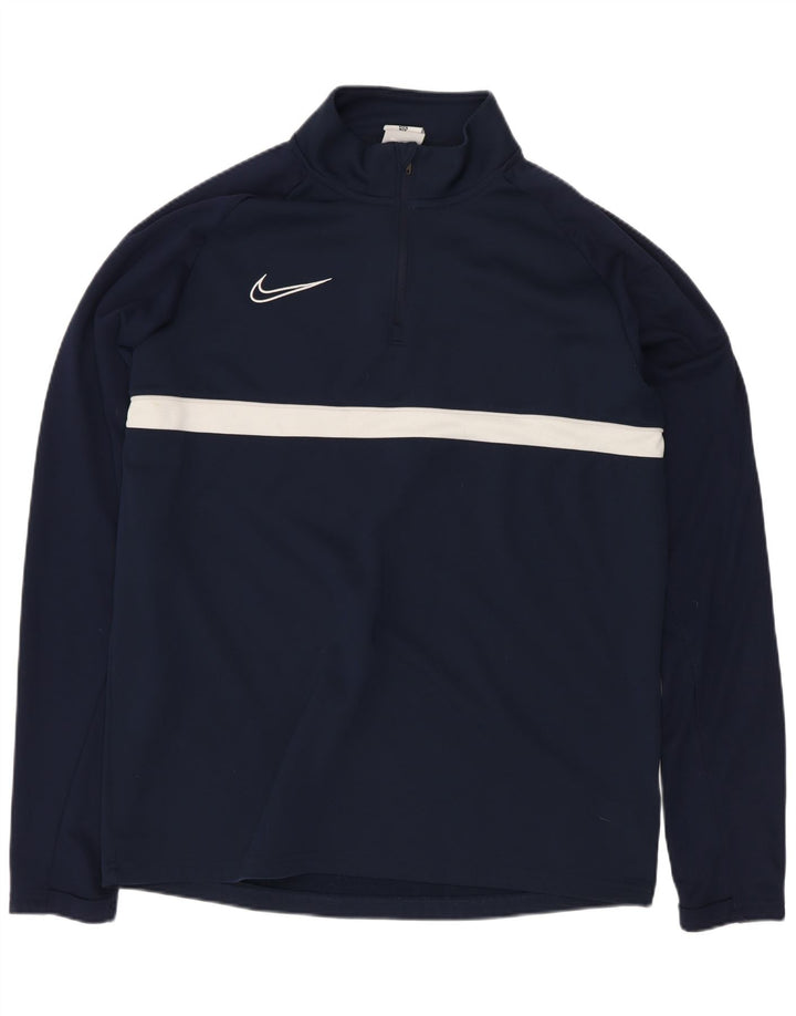 Męski dres Nike Dri Fit z pulowerem, średni granatowy kolor blokowy