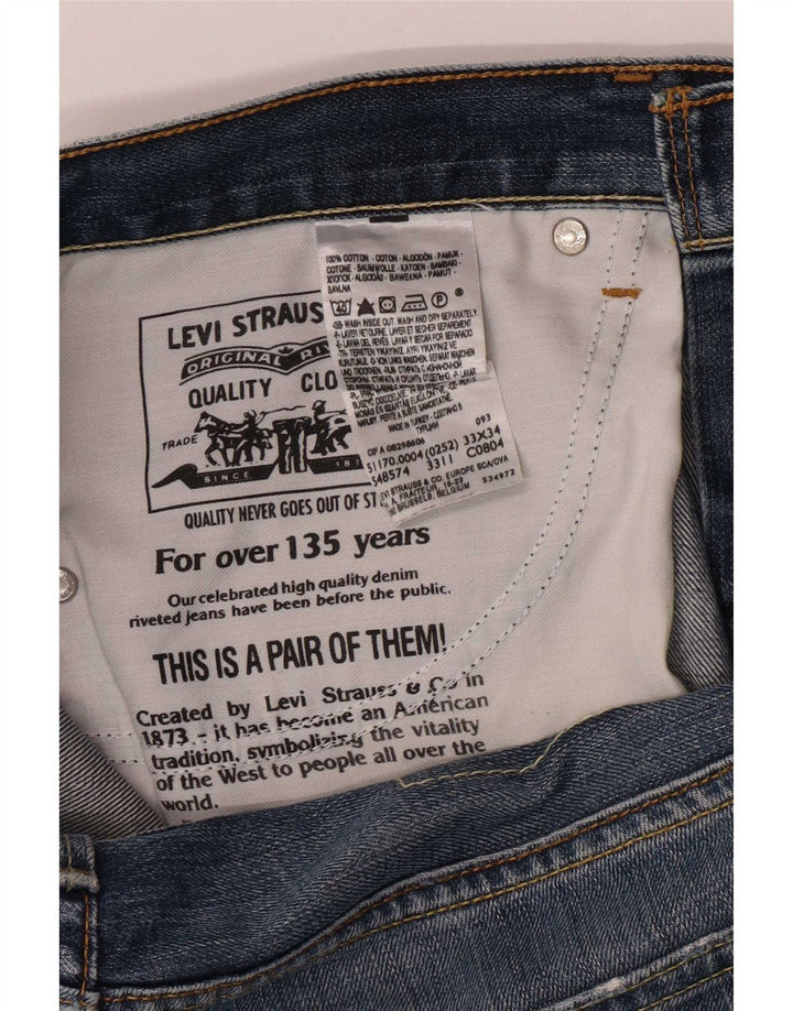 Męskie jeansy Levi's 511 Slim W33 L30 Niebieska bawełna