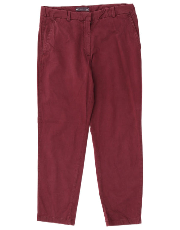 Spodnie Chino Marks & Spencer Damskie UK 12 Medium W28 L26 Burgundowe