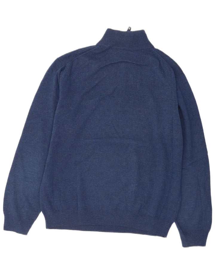 Męski sweter z zamkiem Gant XL, granatowy, z owczej wełny