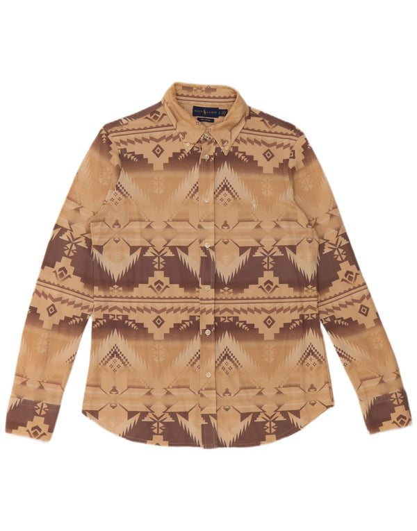 Koszula damska Ralph Lauren UK 14, duża, beżowa, geometryczna