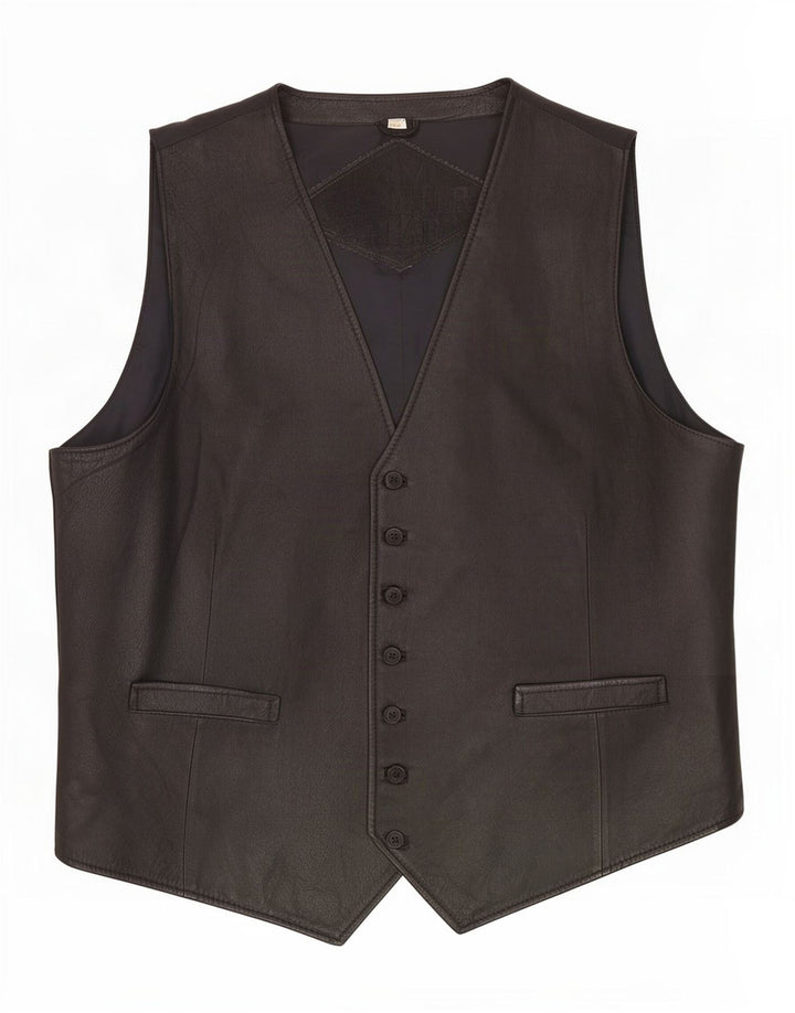 Vintage męska kamizelka skórzana IT 54 XL czarna