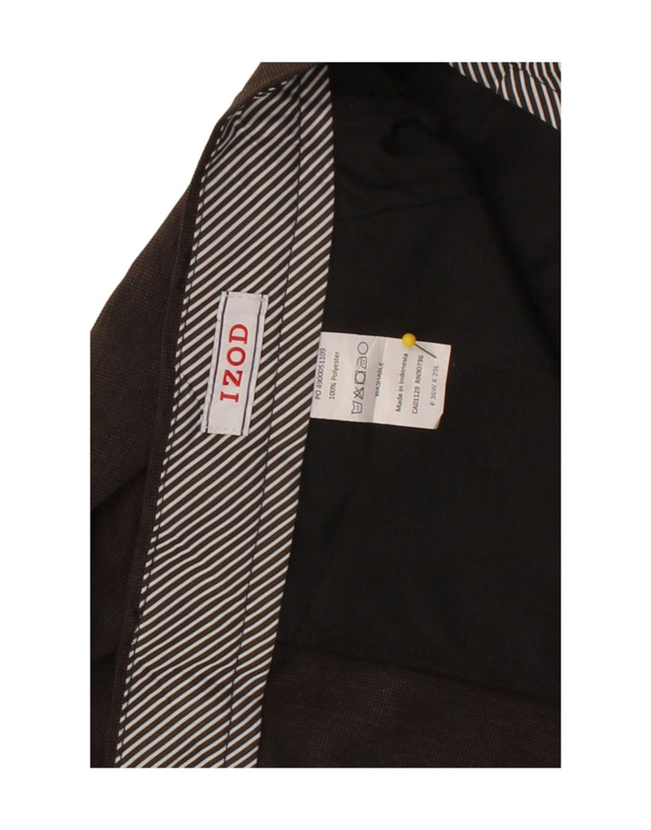 IZOD Mens Straight Suit Trousers W36 L29 Brown Polyester Vintage Izod and Second-Hand Izod from Messina Hembry 