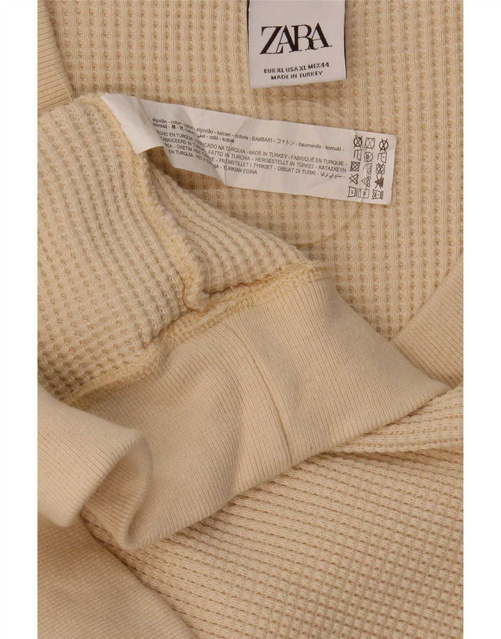 Bezrękawnik męski Zara XL w kolorze beżowej bawełny