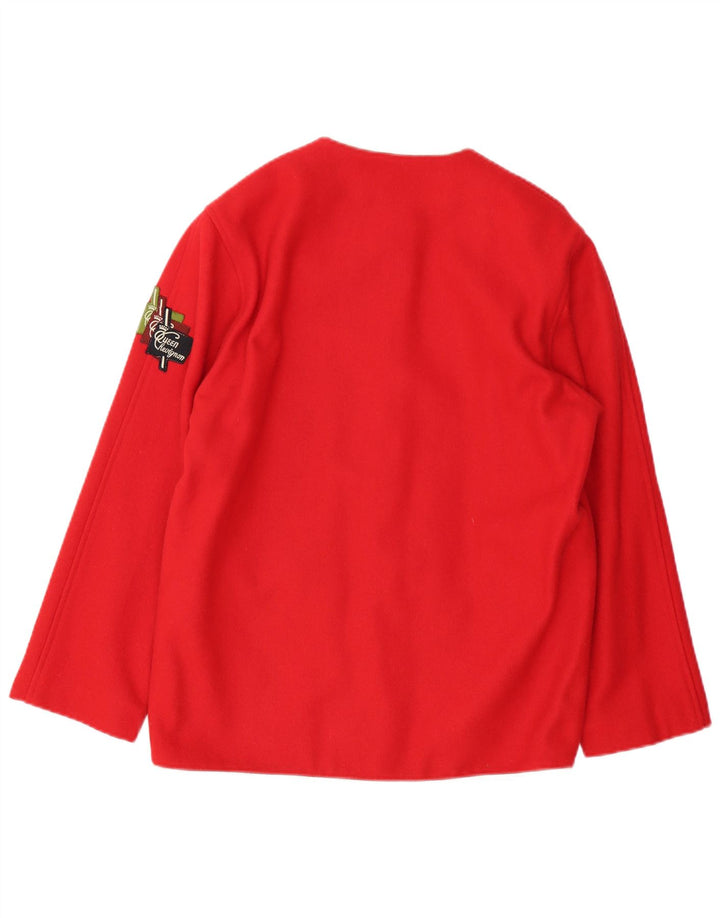 Vintage damska marynarka zapinana na 5 guzików UK 14, średnia czerwona