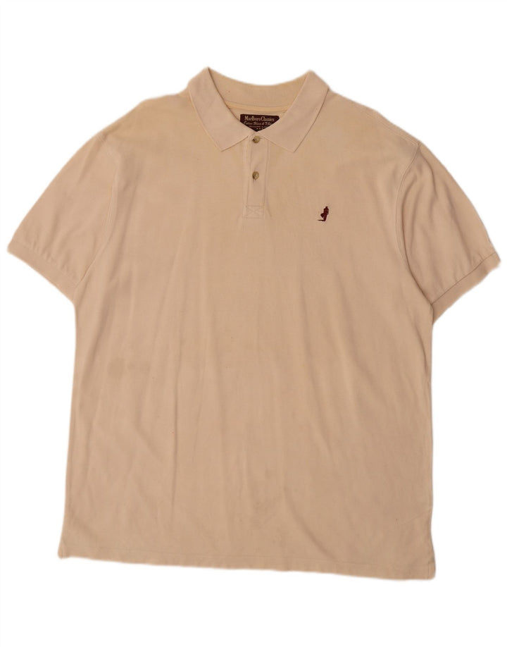 Męska koszulka polo MARLBORO CLASSICS 2XL beżowa bawełniana