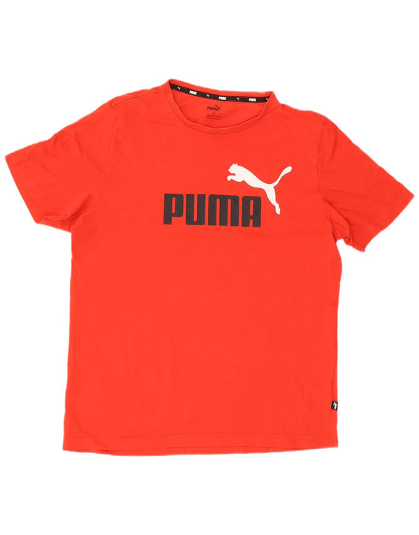 Męski T-shirt z grafiką Puma, duży, czerwony, bawełniany