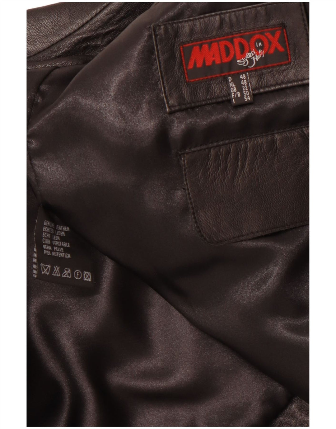 MADDOX Damska kurtka skórzana UK 22 3XL Czarna skóra