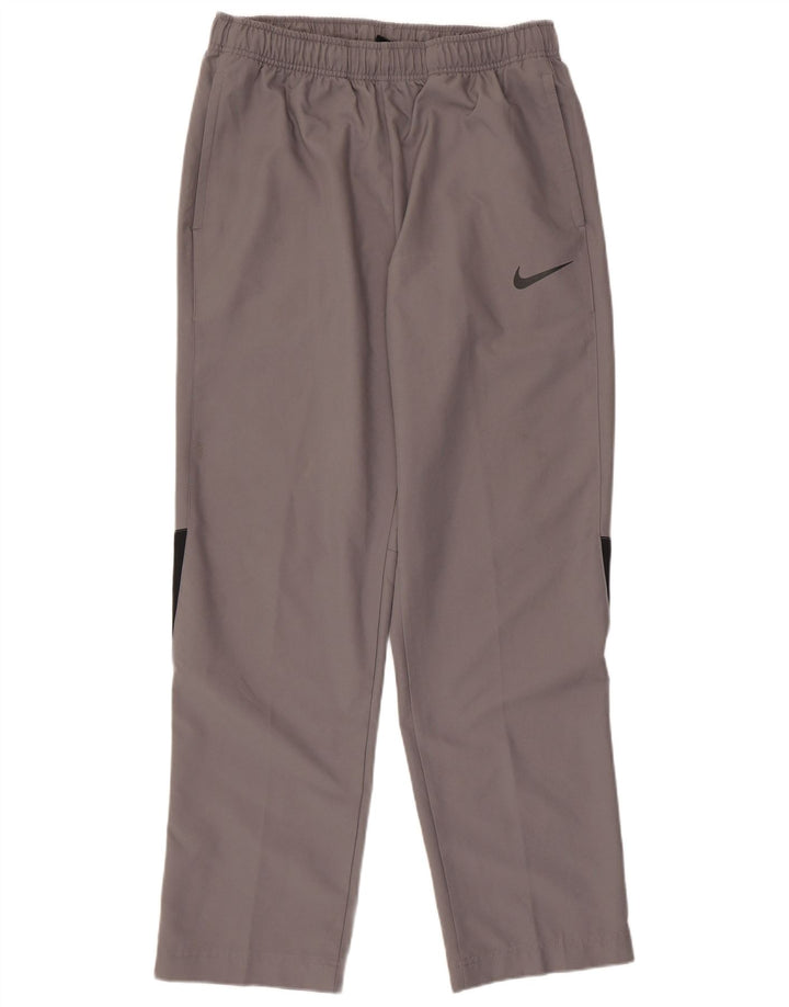NIKE Womens Tracksuit Trousers UK 14 Large Grey Colourblock Polyester