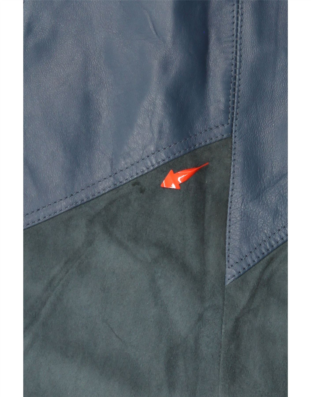 Damska skórzana spódnica VINTAGE W30 Średni niebieski