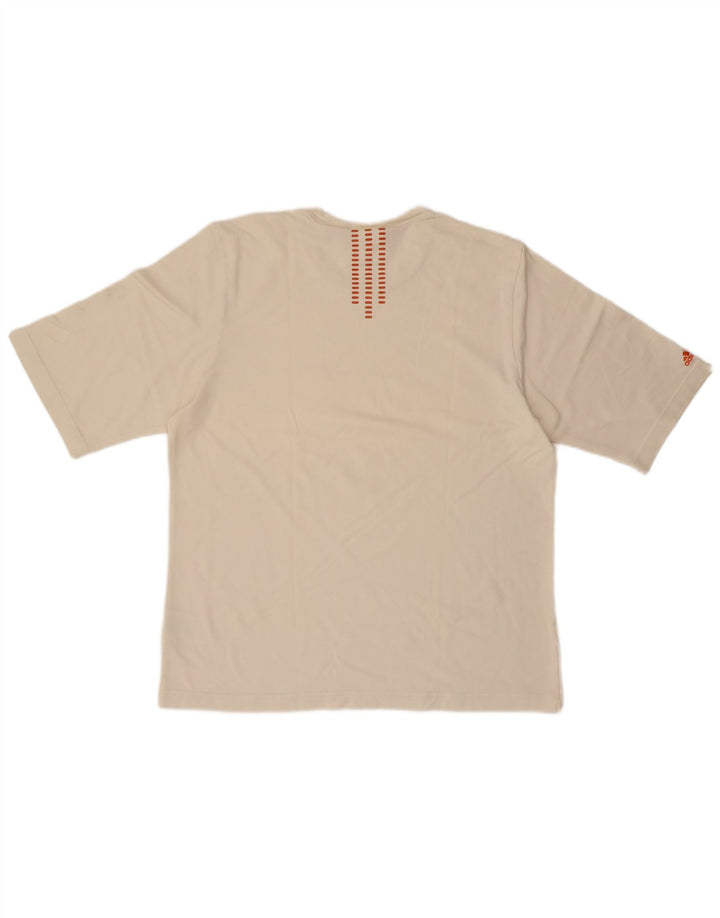 Męski T-shirt z grafiką ADIDAS, duży, bawełniany w kolorze złamanej bieli