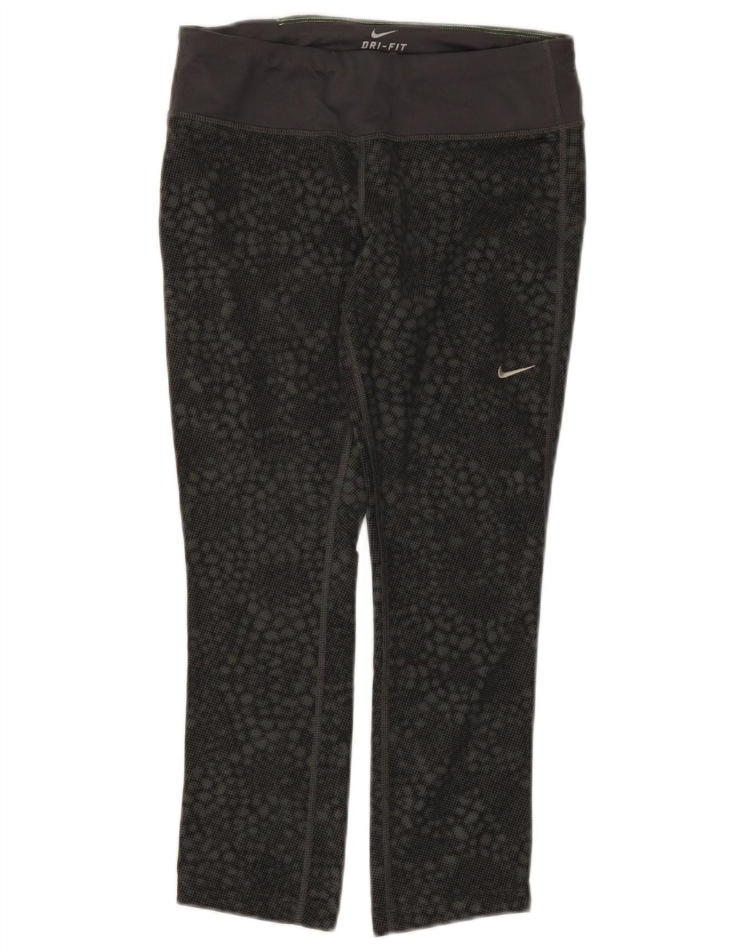 Damskie legginsy Nike Dri Fit Capri UK 8, mały, czarny, geometryczny poliester