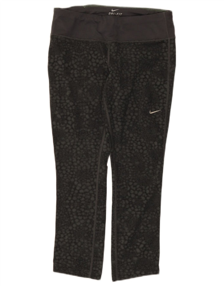 Damskie legginsy Nike Dri Fit Capri UK 8, mały, czarny, geometryczny poliester
