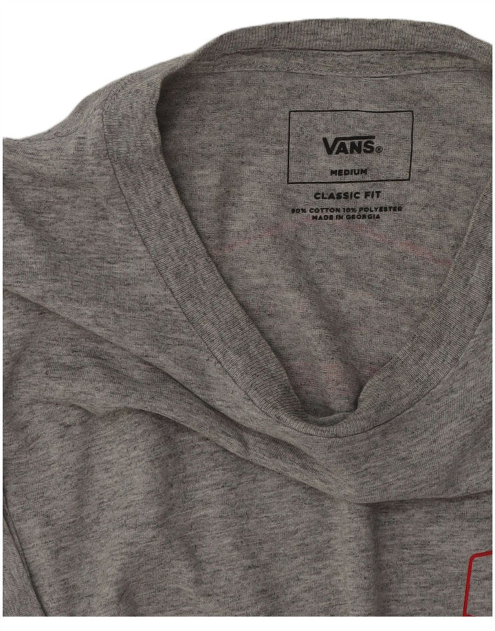 Męski T-shirt Vans o klasycznym kroju, średnioszary, bawełniany w cętki