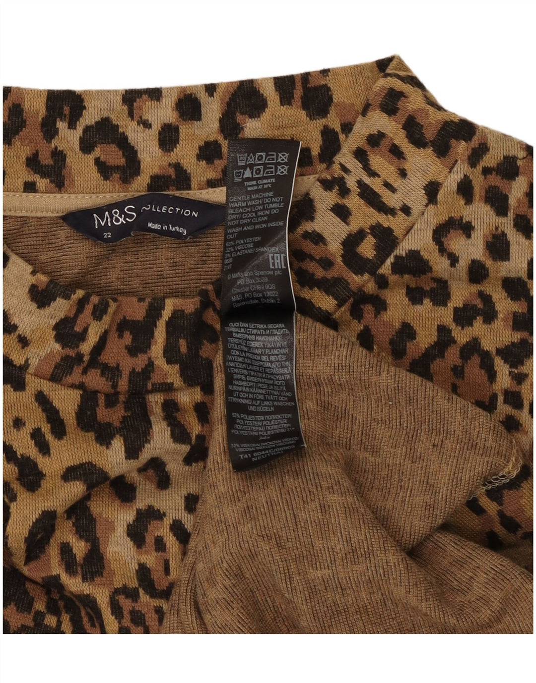 Marks & Spencer Damski sweter z golfem UK 22 3XL Brązowy