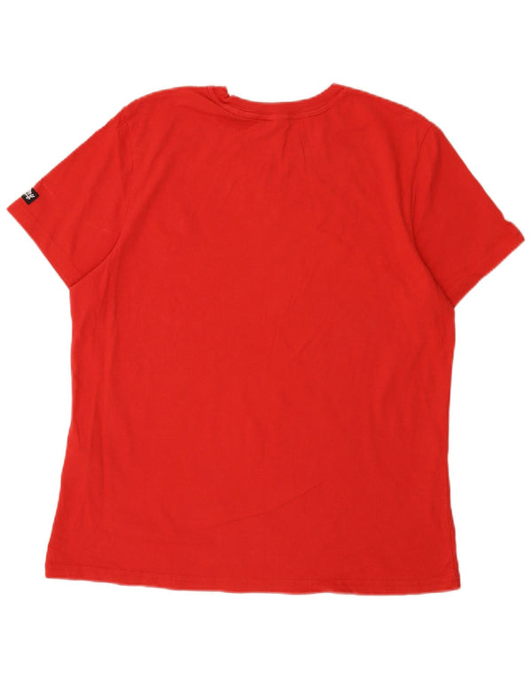 Damski T-shirt z grafiką Superdry Top UK 16, duży, czerwony, bawełniany