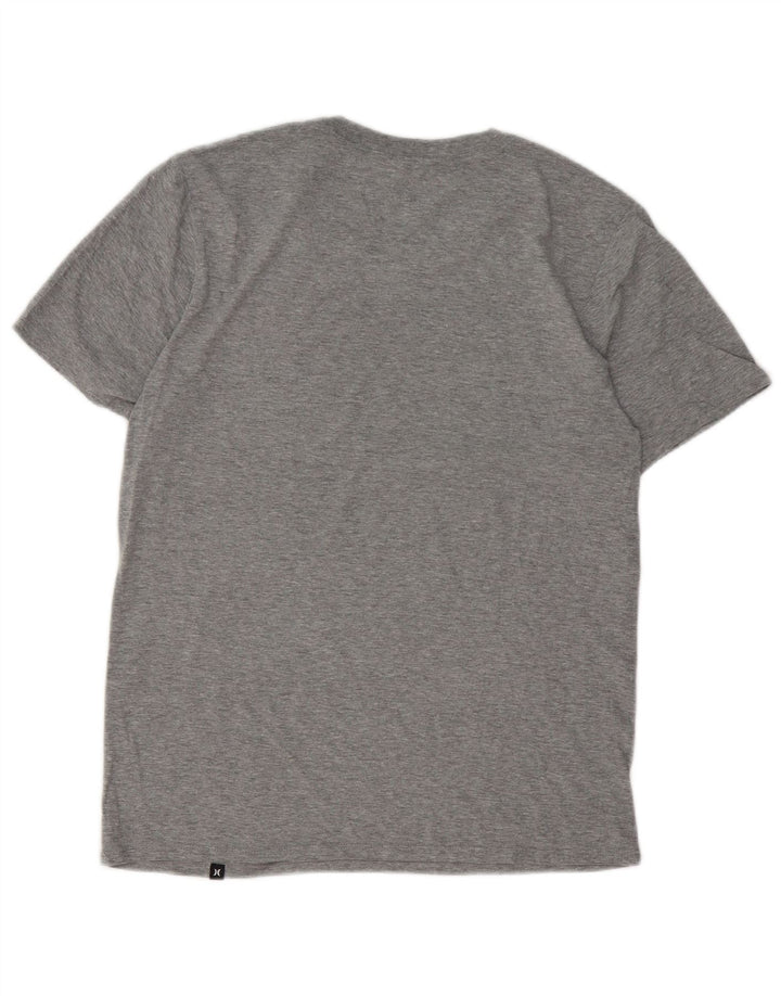 T-shirt męski Hurley, mały, szary, z bawełny w plamki