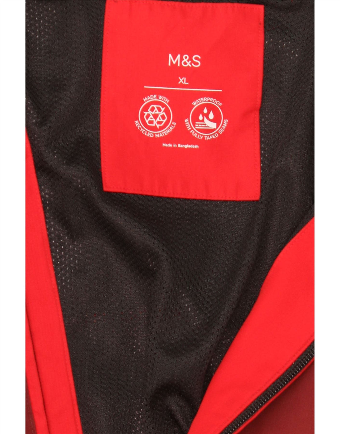 Męska kurtka przeciwdeszczowa z kapturem Marks & Spencer UK 42 XL, czerwona