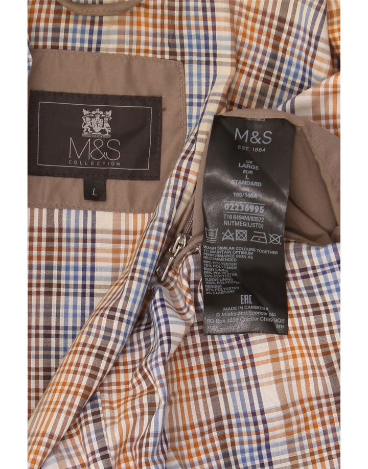 Męska kurtka bomber Marks & Spencer UK 40, duża, brązowa, poliester