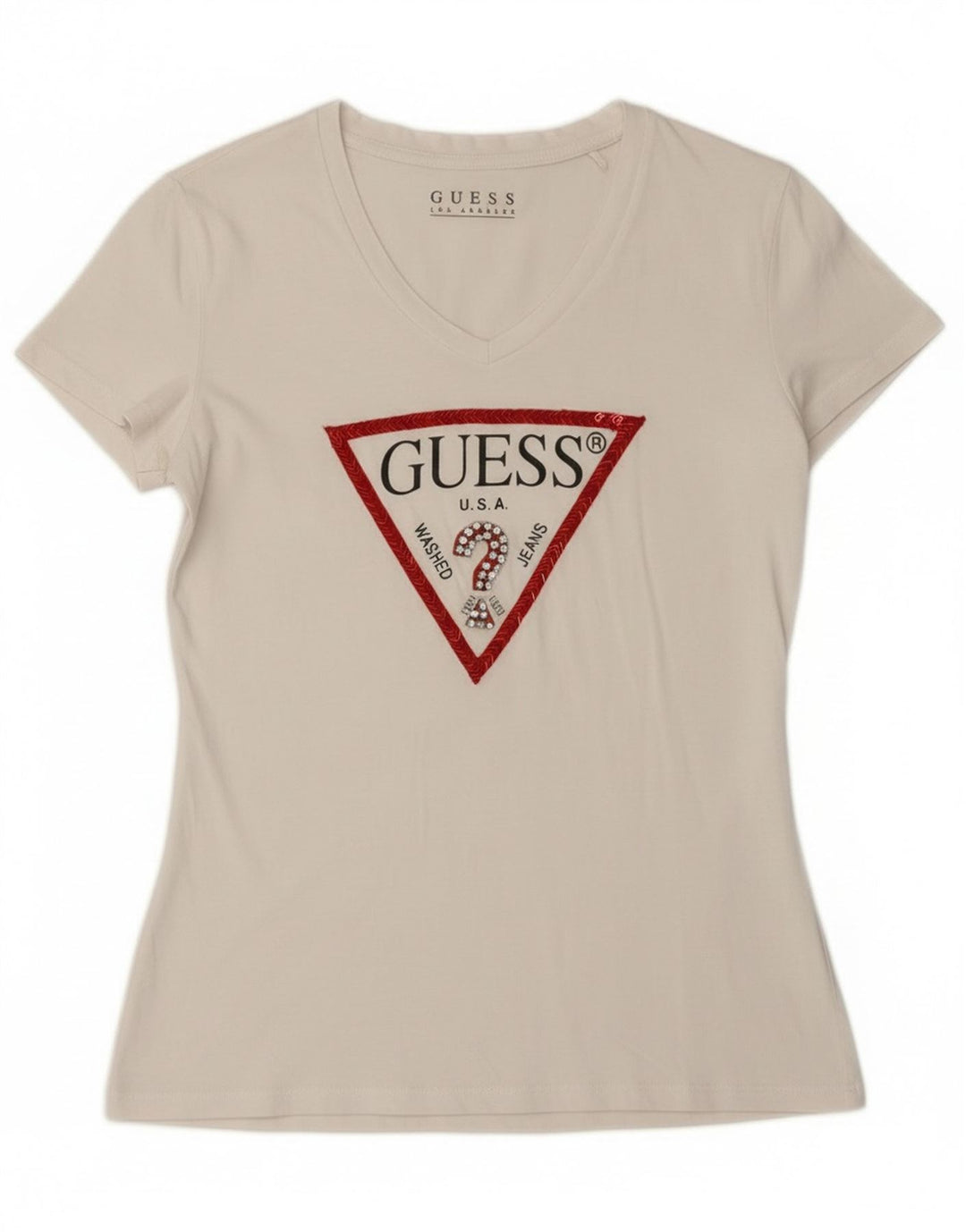 Damska koszulka graficzna Guess Top UK 12 Medium White