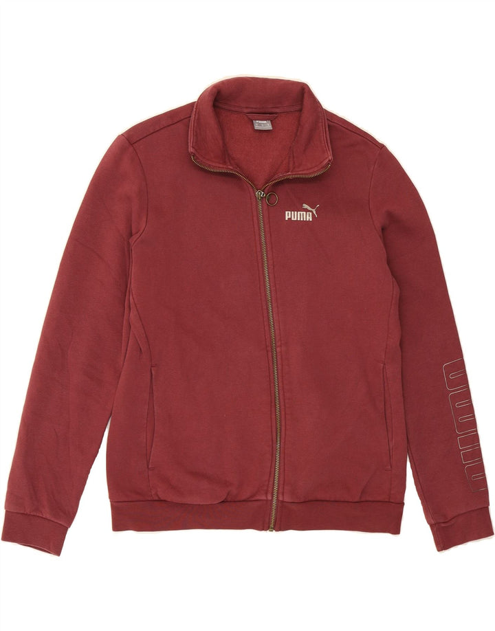 PUMA Womens Graphic Tracksuit Top Jacket UK 14 Medium Burgundy Cotton Vintage Puma and Second-Hand Puma from Messina Hembry 