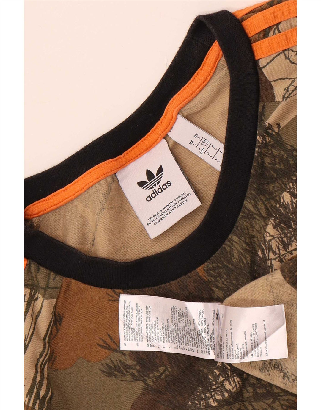 Adidas Męski T-Shirt Top Duży Wielobarwny Kamuflaż Bawełniany
