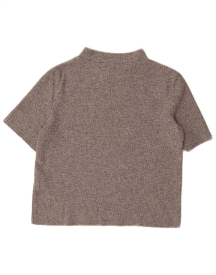 Damski T-shirt Zara Crop Top UK 12 Średni Szary
