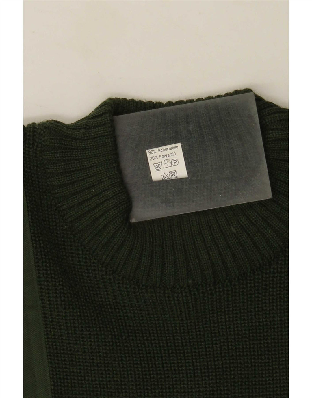 Męski sweter Halfen z okrągłym dekoltem IT 48 Wełna w kolorze średniej zieleni