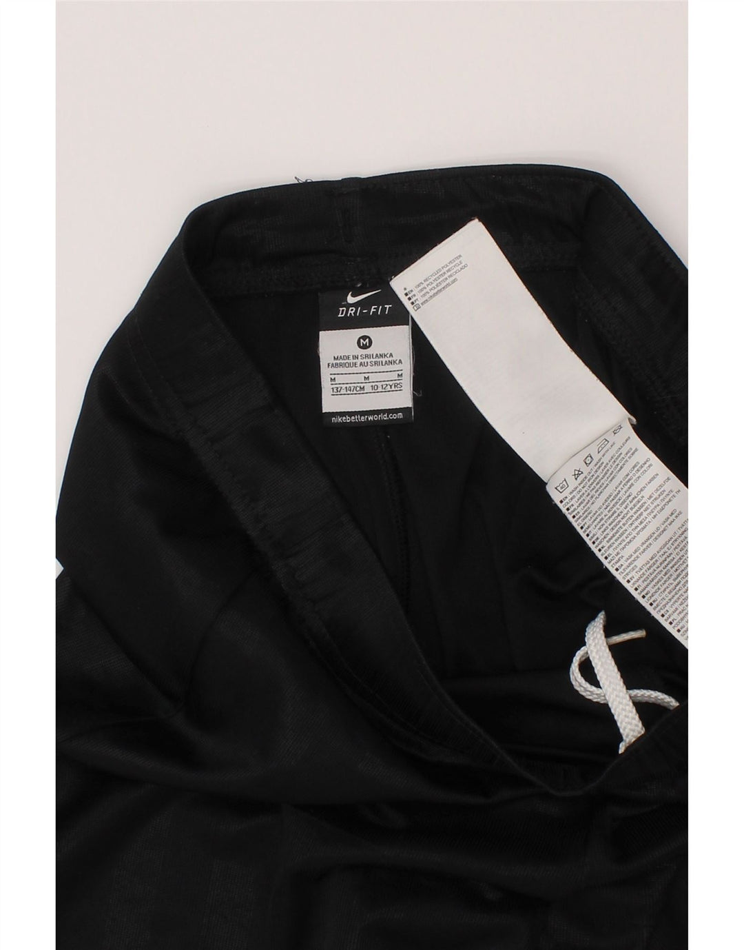 Chłopięce spodenki sportowe Nike Dri Fit 10-11 lat, średnie, czarne, poliestrowe paski
