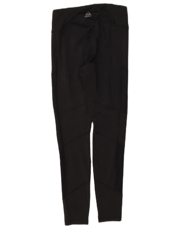 Legginsy damskie Reebok UK 8/10, małe, czarne, poliestrowe