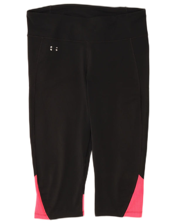 Damskie legginsy Capri UNDER ARMOUR UK 14, duże czarne bloki kolorów