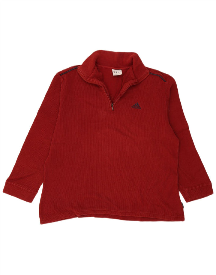 Męska bluza Adidas z zamkiem błyskawicznym, średnia czerwień