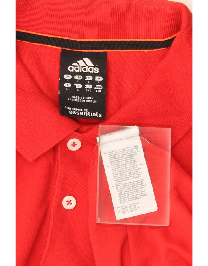 Męska koszulka polo Adidas Climalite, duża, czerwona, bawełniana