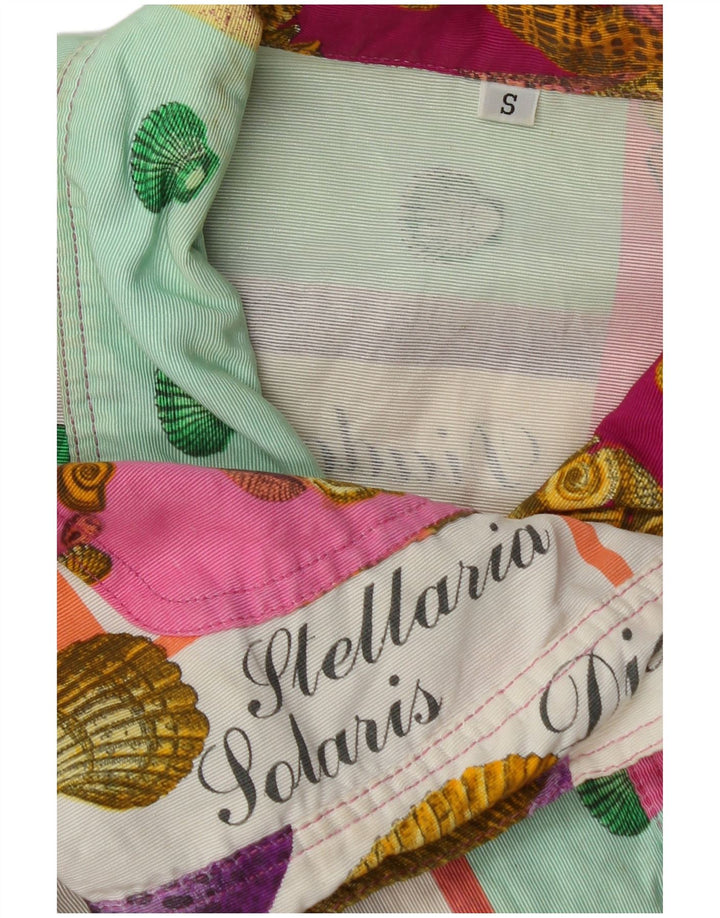 Vintage damska graficzna bolerko UK 10 Small wielobarwna wiskoza