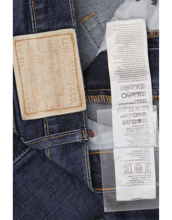 Męskie jeansy Levi's 511 Slim W32 L30 Granatowa bawełna