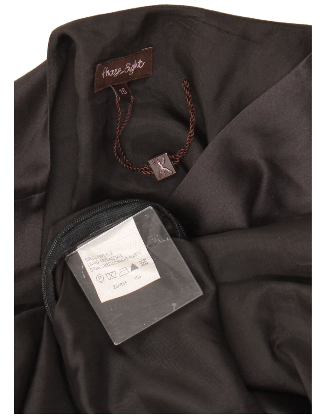 Damska sukienka o linii A bez rękawów Phase Eight UK 16, duża, szara, jedwabna