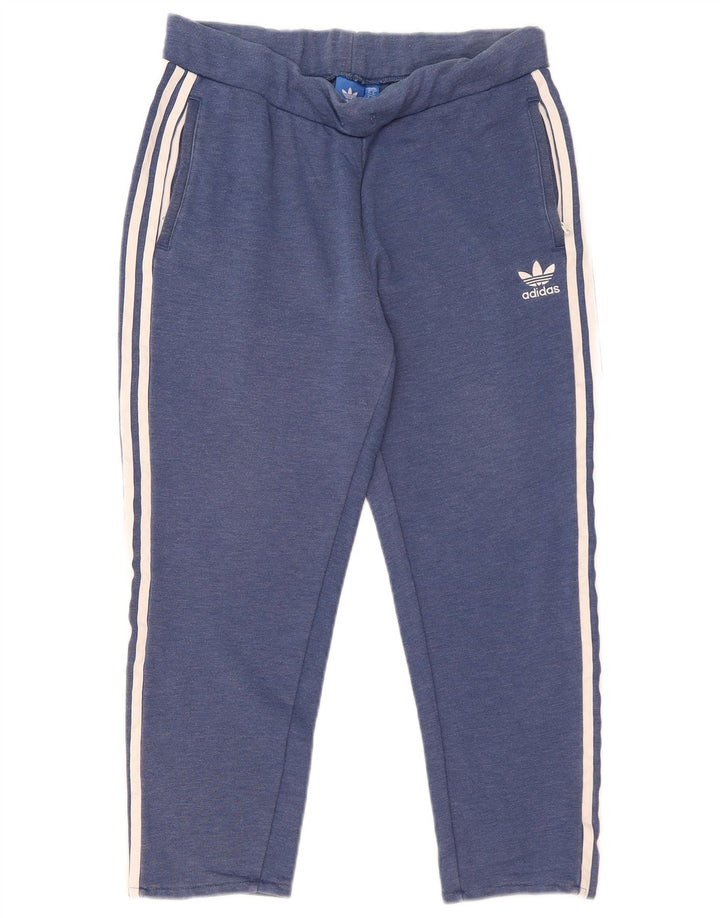 Damskie spodnie dresowe Adidas Capri UK 16, duże, niebieskie, poliestrowe