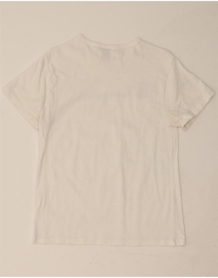 CHAMPION Womens Graphic T-Shirt Top UK 14 Medium White Cotton Vintage Champion and Second-Hand Champion from Messina Hembry 
