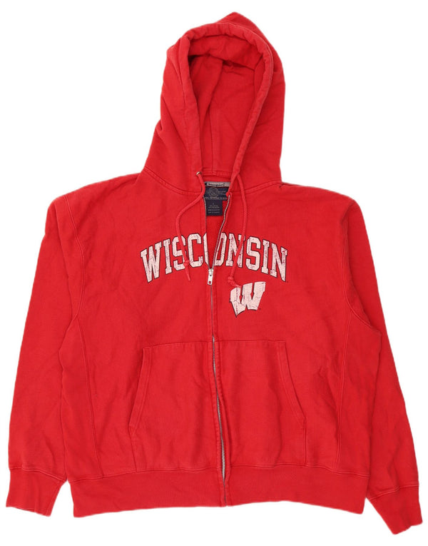 Męski sweter z kapturem Champion Wisconsin, duży, czerwony, bawełniany