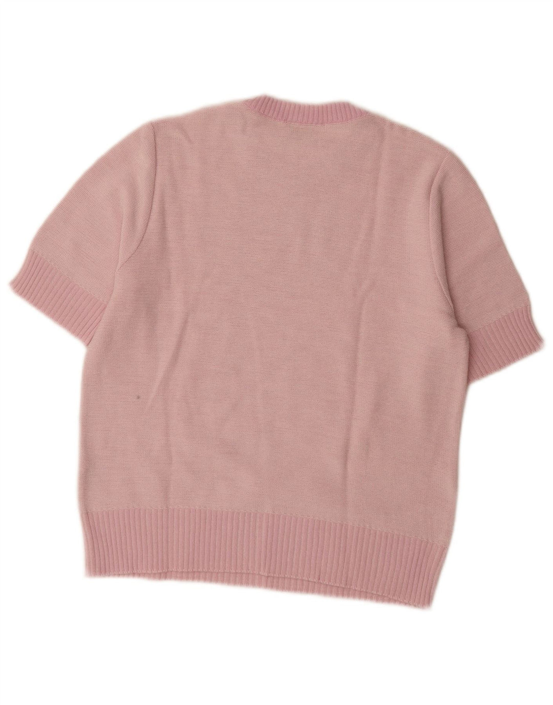 Sweter damski w stylu vintage z wycięciem pod szyją IT 44 Średni różowy kwiatowy