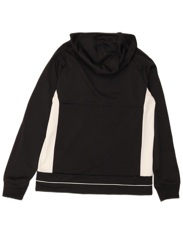 Chłopięcy sweter ADIDAS z kapturem i zamkiem, 13-14 lat, czarny poliester z blokami kolorów