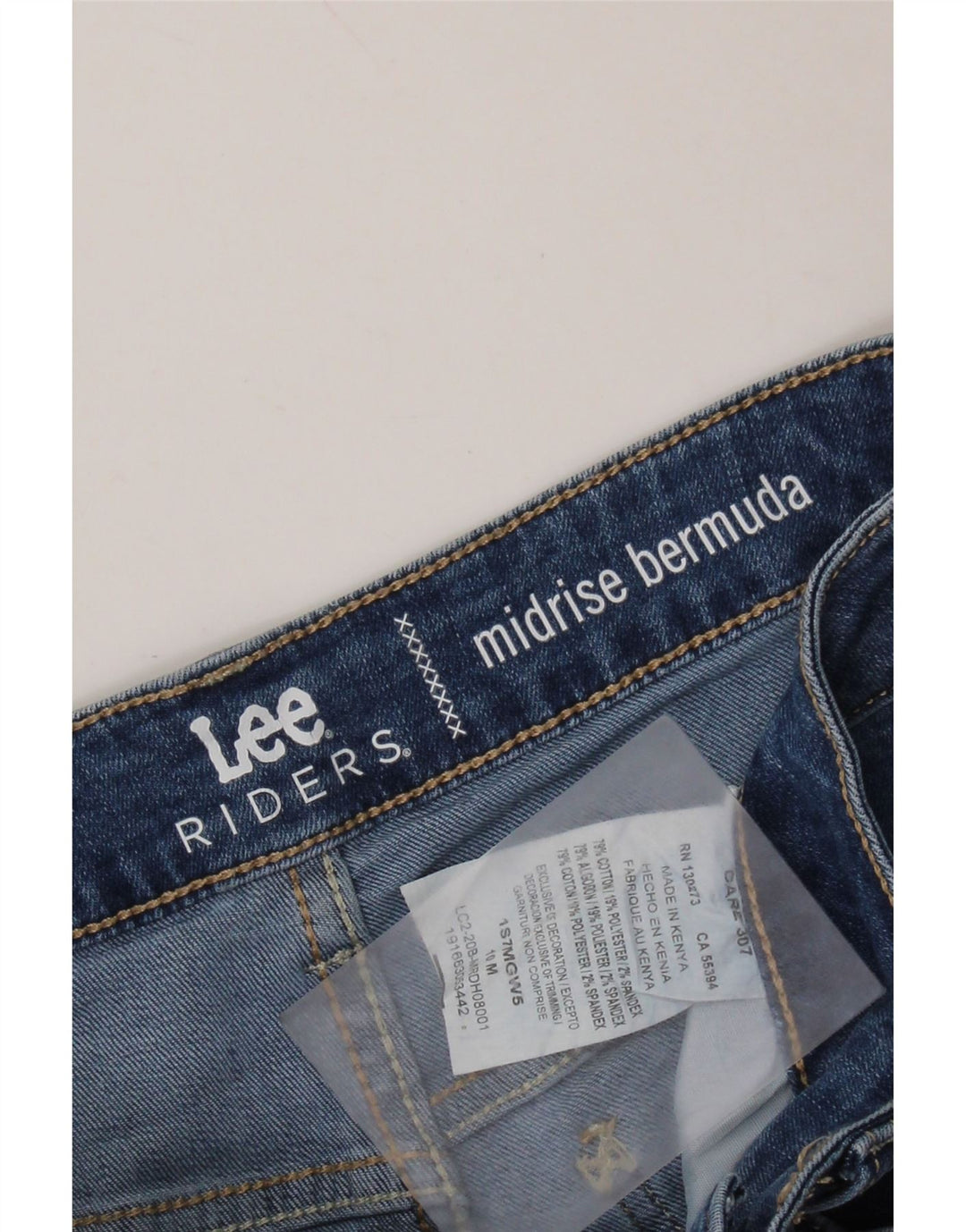 Damskie spodenki jeansowe LEE Riders Mid Rise Bermudy US 10 Large W30 Blue