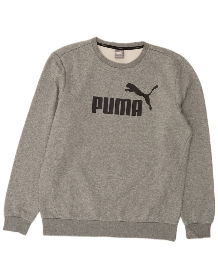 Męska bluza z grafiką PUMA, duża, szara, nakrapiana bawełna