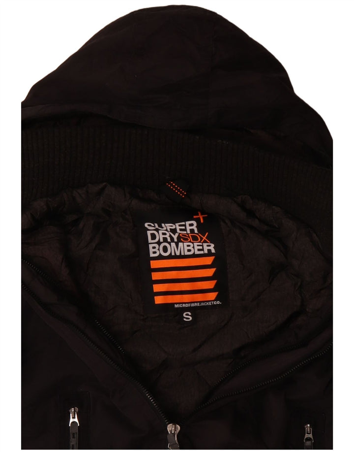 Męska kurtka bomber z kapturem Superdry UK 36, mały, czarny poliester