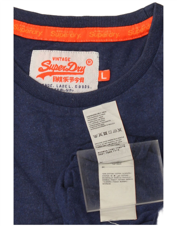 Męski T-shirt Superdry, duży, granatowy, bawełniany